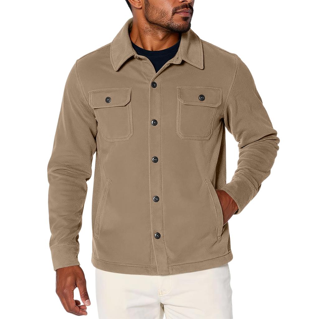 Men's Relaxed-Fit Casual Jacket Long-Sleeve Outerwear
