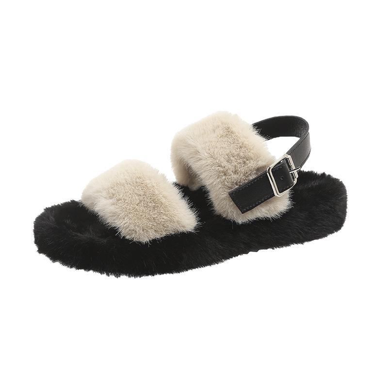 

2024 winter new velvet outer wear fluffy slippers to keep warm gentle and cute girl heart versatile and comfortable 40