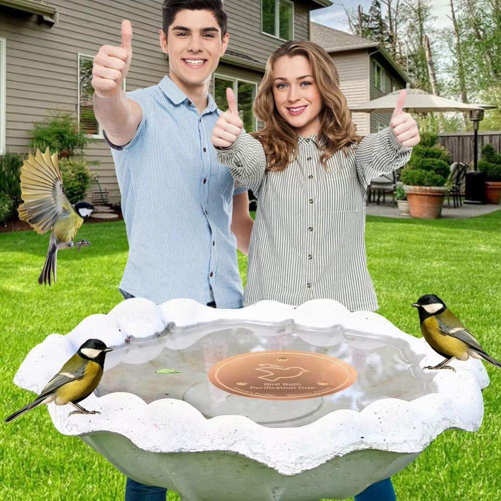 Triple-Point Support Bird Bath Copper Disk Universal Copper Purifier Plate  for Garden Fountain