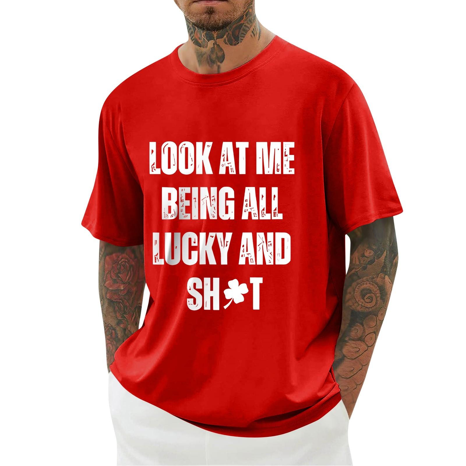 

Мужская ул.. Футболка с принтом Патрика, мужская, свободная, повседневная, с коротким рукавом XXL красный