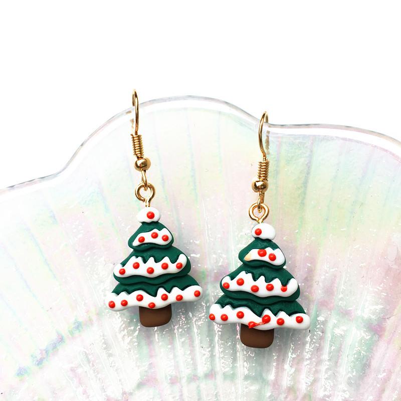 2025 new Fashion Lovely Stud Earrings Family Christmas Tree Snowman Santa Claus Elk Cartilage Earring New Years Gift Jewerly