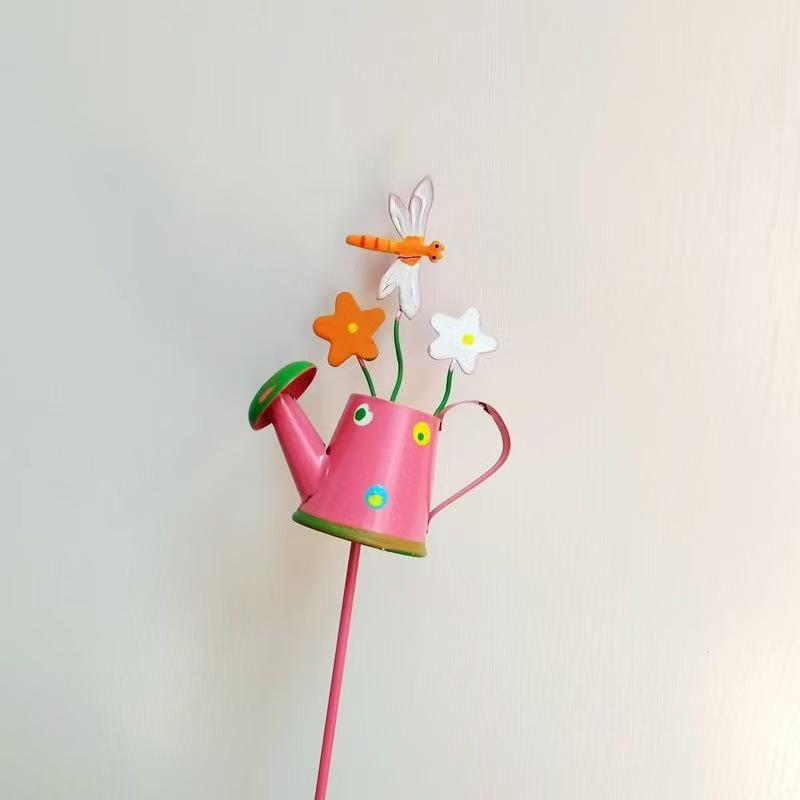 Flower Pot Garden Stake Decorations Indoor Outdoor Lawn Pathway Lawn Ornament Outdoor Garden Decoration
