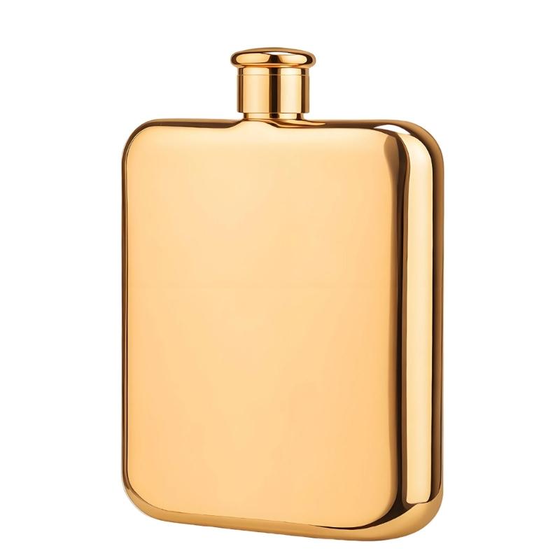 Portable Stainless Steel Square Hip Flask With Screw Lid, 7oz Small Pocket Liquor Bottle For Easy Carrying In Backpacks Or Bag