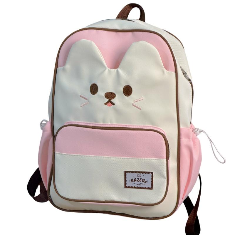 Schoolbag1011 New Japanese Primary and Secondary School Student Schoolbag Cartoon Bear Fashion Contrasting Color Large Capacity Soft Girl Student