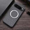 Magnetic Phone Cover For Google Pixel 9 8 7 6 Pro 8A 7A 6A 5 Fold 2 Business Denim Matte Plain Fabric Shockproof Protector Case