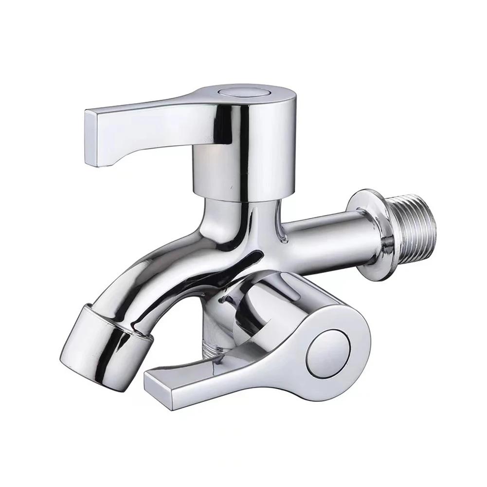 Double Water Outlet Tap Zinc Alloy Multi Functional Washing Machine Faucet Double Outlet Mop Pool Faucet Water Switch