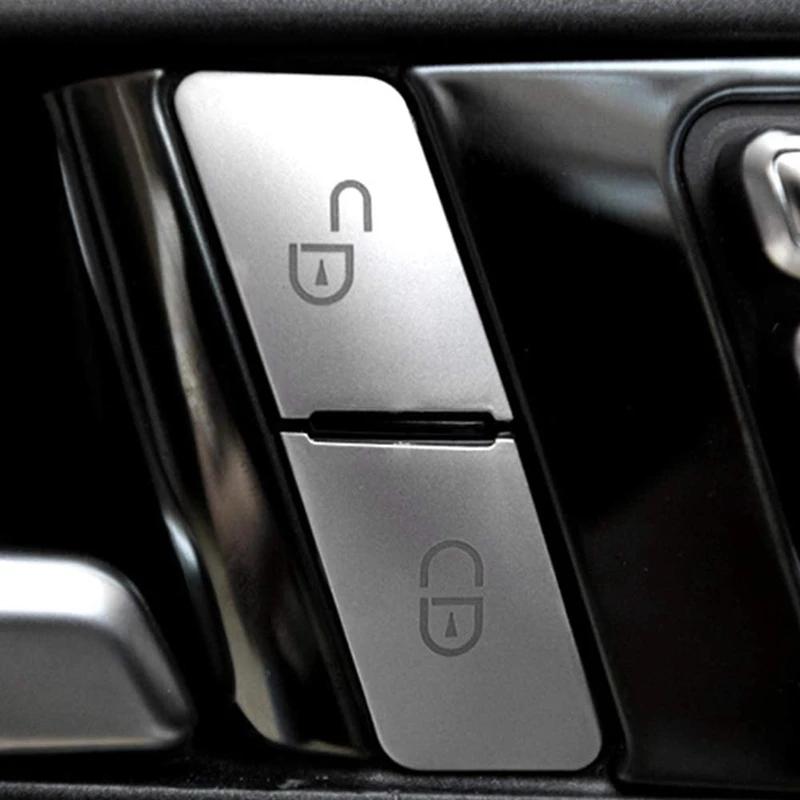 Car Interior Door Seat Memory Lock Buttons Trim Covers Stickers Fit For Mercedes Benz C E Class W204 W212 Auto