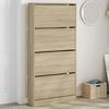 VidaXL Shoe Cabinet 4 Drop-Down Drawers, Shoe Rack with Storage, Shoe Furniture, Modern, Oak 3214366