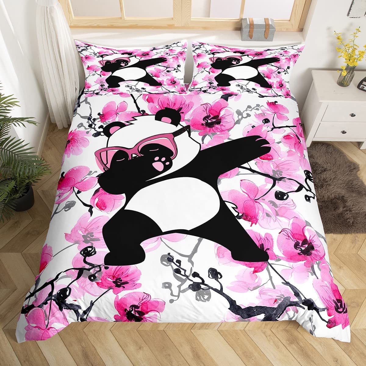 

Cartoon Panda Cute Kawaii Wild Animals 3D Printed Bedding Set Cozy Duvet Cover King Queen Twin Size Birthday Gift Bedroom Decor EU Single 135x200cm
