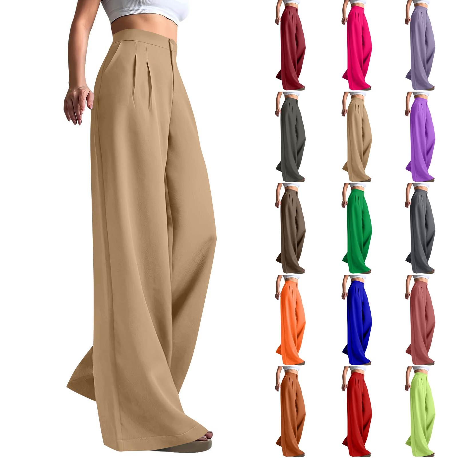 

Work Pants Women Business Casual High Waisted Wide Leg Trousers Dressy Work Outfits L кавовий