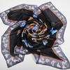 BYSIFA| Black Grey Women Pure Silk Scarves Hijabs Elegant Blue Butterfly Design 100% Mulberry Silk Square Neck Scarf Shawl 108cm