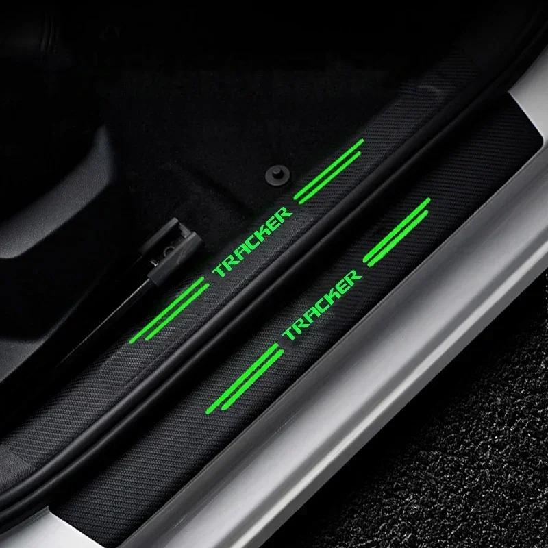 BTDVG1 Luminous Car Door Sill Scuff Plate Waterproof Stickers For Chevrolet TRACKER Rear Trunk Bumper Anti-Scratch Protective Decals