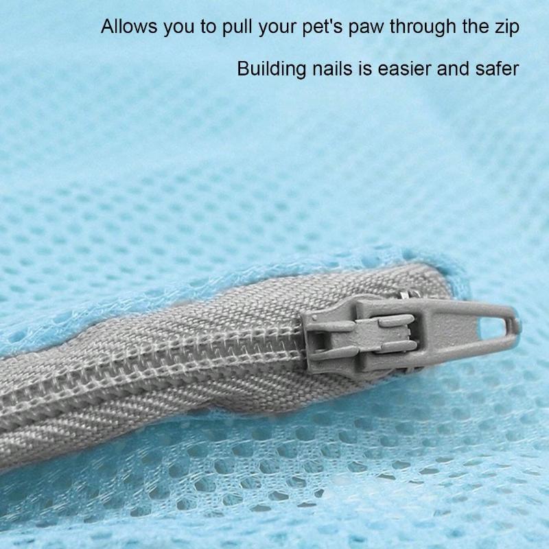 Breathable Mesh Anti Scratch Adjustable Cat Grooming Bag For Nail Trimming, Bathing Polyester Soft Cat Washing Bag Pet Grooming Bag For Cats