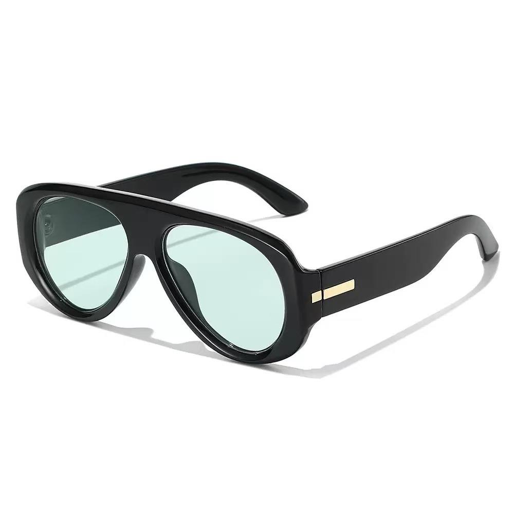 European and American retro oversized frame sunglasses female pilot style cyber punk square face thin UV-proof sunglasses