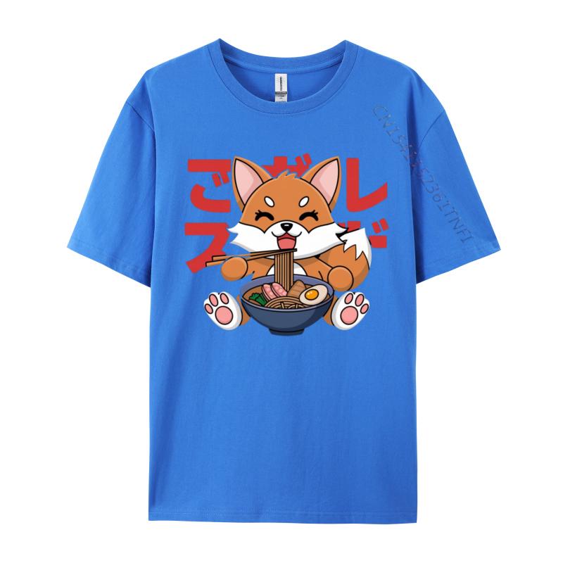 Kawaii Corgi Eating Raunisex Cute Japanese Anime Dog Lovers Rife Unisex Tees Pug Eating Raunisex T Shirts Premium Cotton Design T Shirt