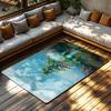 Forest Landscape Area Rug, Colorful Nature Themed Carpet for Living Room, Soft Non-Slip Mat with Tree Design, Cozy Home Decor
