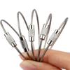 10 Pcs Stainless Steel Wire Keychains Luggage Label Loop Cables Key Rings Loop for Outdoor Hiking Home Car Keys
