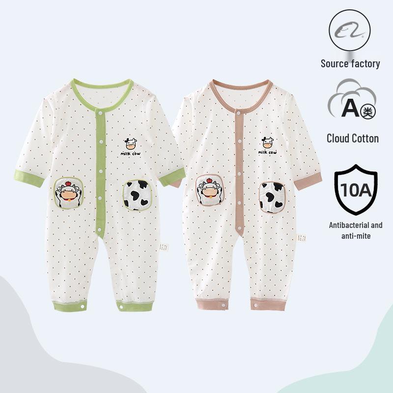 Unisex Baby Langarm Baumwoll-Strampler - Sommer Krabbel- & Hausanzug