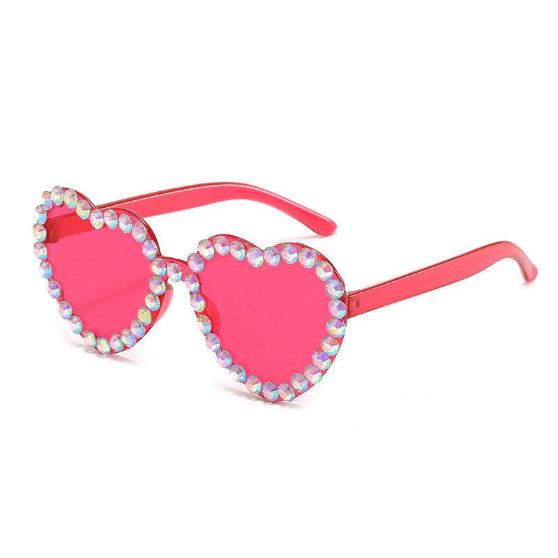 Ladies' Trendy Glasses Decorative Heart Shaped Sunglasses Uv400 Sunglasses Uv400 Diamonds Studded Sunglasses For Wedding Party