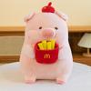 Adorable French Fries Lulu Pig Plush Toy With Pp Cotton Fill For Kids Bedroom Decor