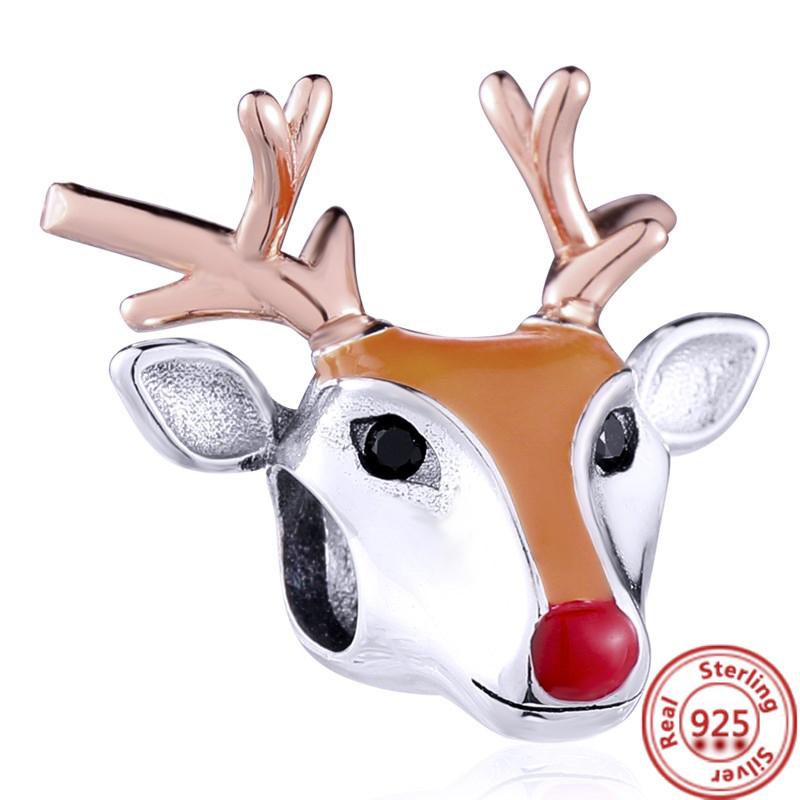 Christmas 925 Sterling Silver Tree Santa Sock Elk Castle Beads Fit Original  Charms Bracelet Women Christmas Jewelry