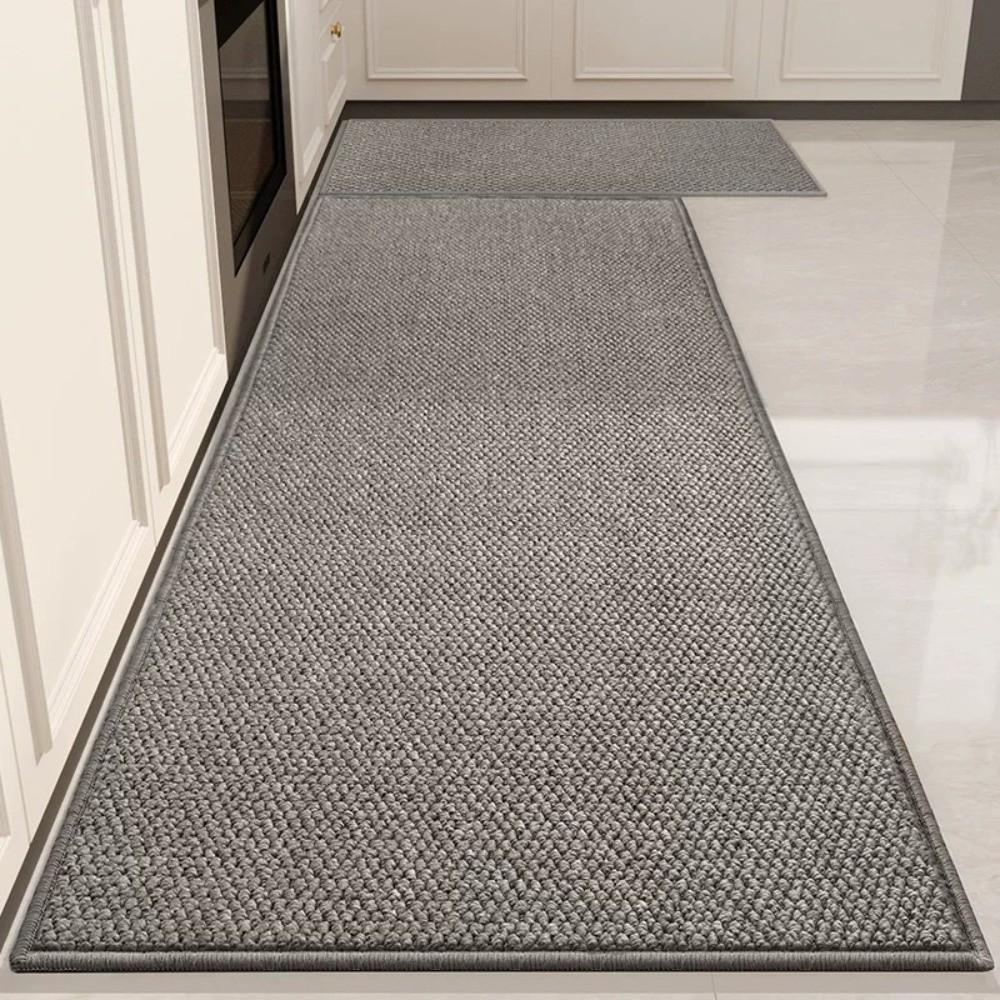 Soft Linen Weave Bath Mat Super Absorbent Entrance Doormat Kitchen Decoration Carpet  Living Room