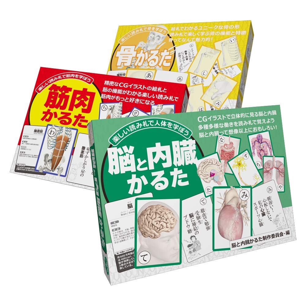 Muscle Karuta Bone Karuta Brain and Internal Organs Karuta Anatomy Karuta Set + + 3-Piece