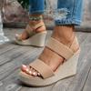 2025 Summer Women Wedges Sandals Plus Size Platform Shoes Woman Slip On High Heels Sandals Fashion Outdoor Designer Sandals
