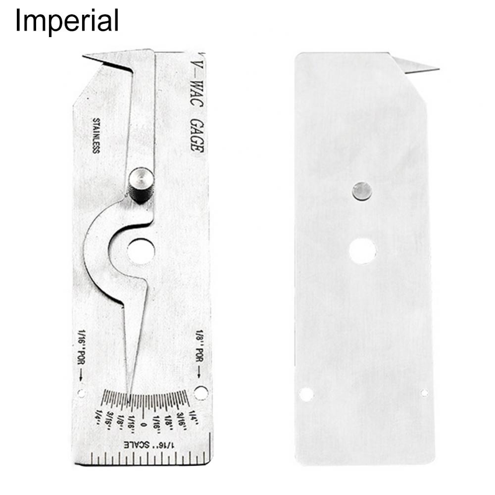 Stainless Steel Ruler V-WAC Metric Size Single Weld Gauge Imperial Ruler Measure Tool
