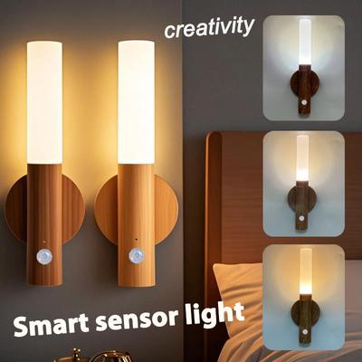 Veilleuse LED Rechargeable par USB Induction Humaine Intelligente Pour Table de Chevet Éclairage d'Armoire à Domicile Lampe LED à Capteur de Mouvement