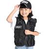 Halloween Costume Cosplay SWAT Kids Vest Hat Men Costume Police Tactical Vest Military Army Cap (Vest + Hat) 2-Piece Set Unisex Barsado