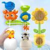 Interactive Suction Cup Bath Toy Set for Youngsters Colorful Flower Design Twistable Features Perfect Gift Halloween Christmas