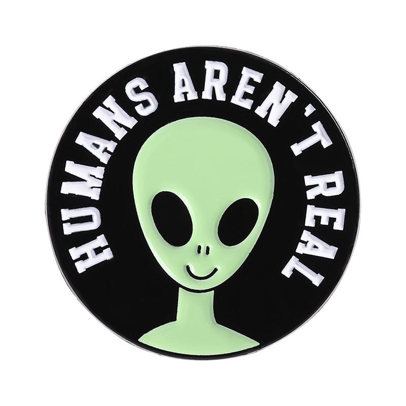 Cartoon Alien Creatures Enamel Pin Science Fictio Spaceship UFO Green Monster Brooches Lapel Badge Jewelry Gifts For Friends