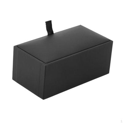 Cuff Links Storage Gift Box Cufflinks Display Flip Cover Rotating Portable Classic Dark
