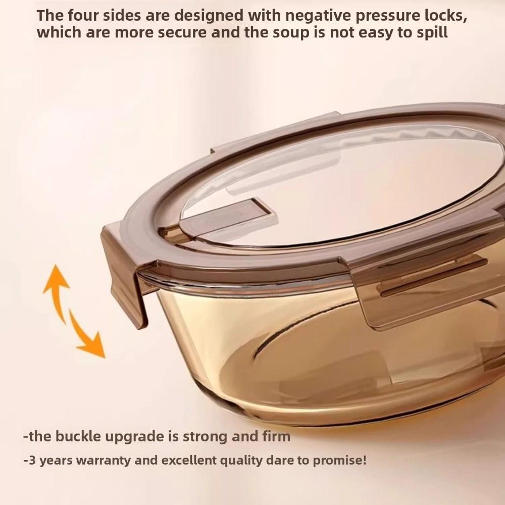New Sealed Glass Lunch Box Microwave with Lid Bento Box Crisper Heat-resistant Fruit Salad Box Office Workers