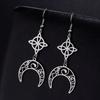 LIKGREAT Witch Knot Moon Drop Dangle Earrings for Women Girls Stainless Steel Celtic Crescent Pendant Jewelry Valentine's Gift
