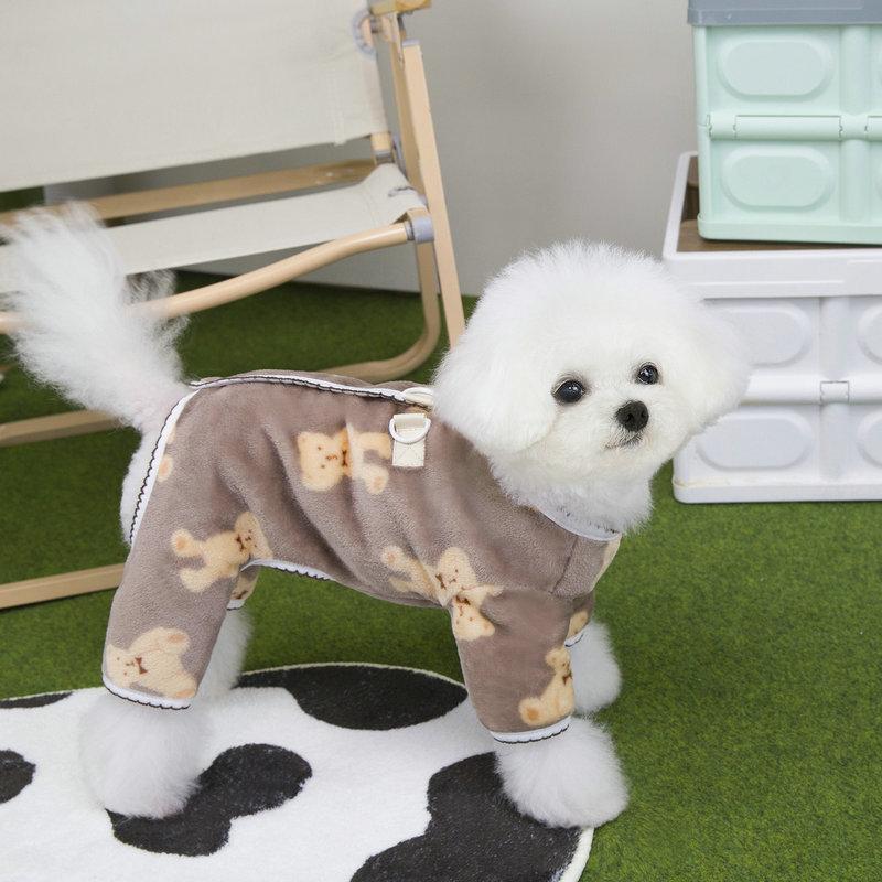 

Pet Plush Jumpsuit Dog Clothes for Small Dog Clothes Autumn Winter Warm Bear Velvet Sweet Kitten Puppy Cute Pullover Chihuahua XS
