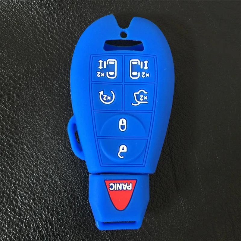 7 Button Silicone Rubber Car Key Cover Case For Chrysler Town Country Dodge Grand Caravan Smart Remote Car Key