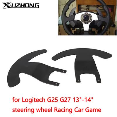 2 PCS flat surface Steering Wheel Controller Paddle Shifter Upgrade for Logitech G25 G27 13"-14"steering Wheel Racing Car Game
