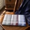 3 Pieces Woven Plaid Handkerchief Absorbent Hankie Wrinkle-Resistant for Dinners