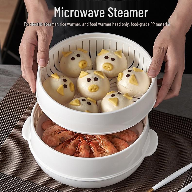 Microwave Multi-Layer Steaming Rack for Buns - High-Temperature Household Steamer Plate.