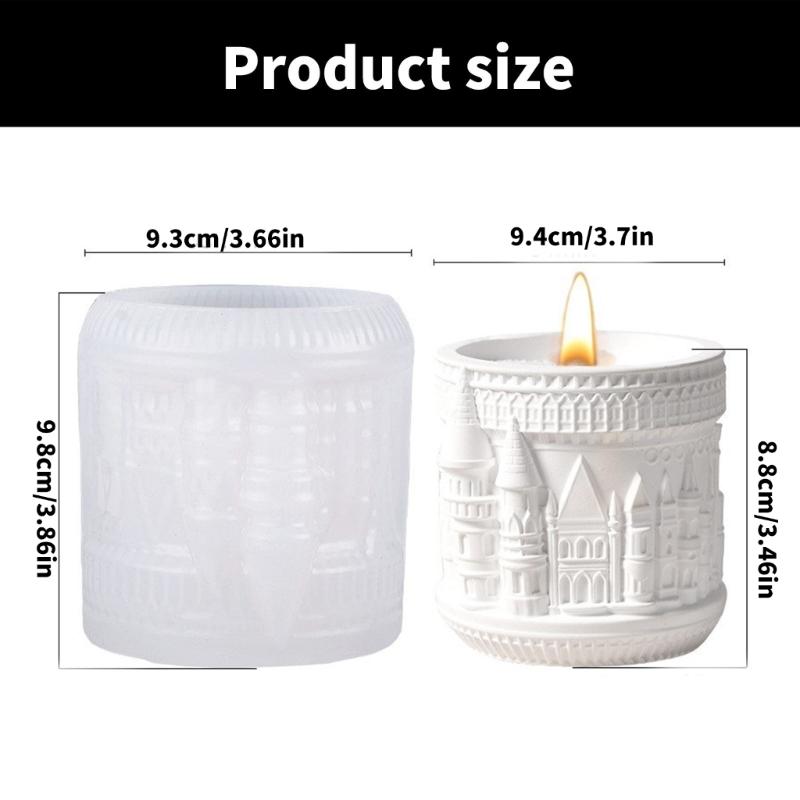 Silikonform für Kerzenherstellung und Resin-Kunst Schlösser Aufbewahrungsbecher Basteln Nordische Designs Heimdekoration Täglicher Gebrauch