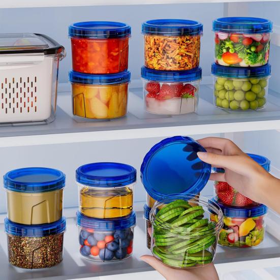Food Storage Containers Stackable Sealed Storage Box with Twist Top Cover BPA-Free Moisture-proof Sealed Jars Kitchen Organizer