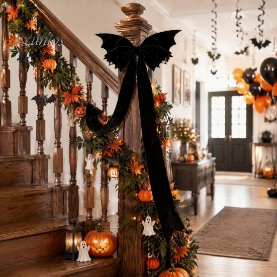 Lightweight Festival Wall Decor Halloween Bat Bow Garden Decor, Christmas Tree Topper Hanging Ornament Party Atmosphere for Party, Spooky Holiday
