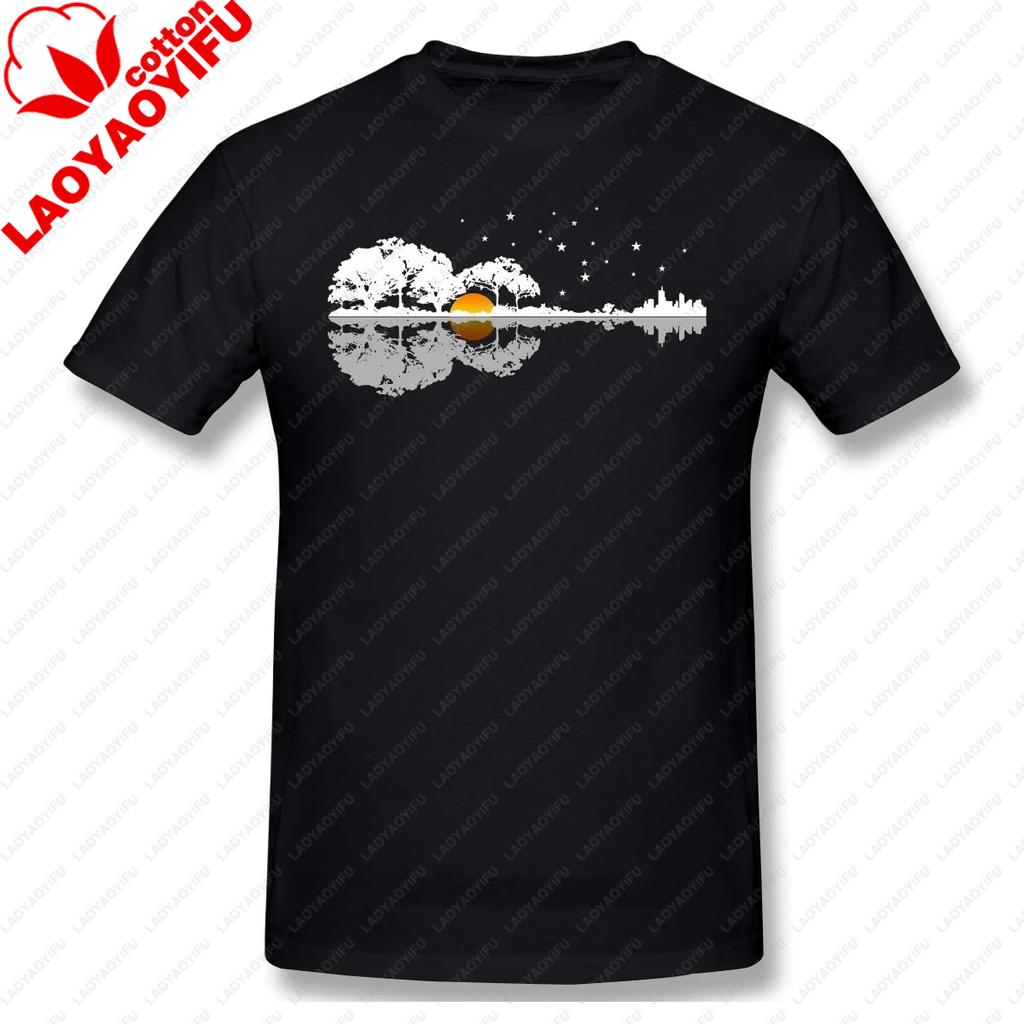 Music Funny Nature Guitar Art Musician T Shirt New Arrival TShirt Fashion Guitar Cotton Shirt for Men Printed Oneck Streetwear