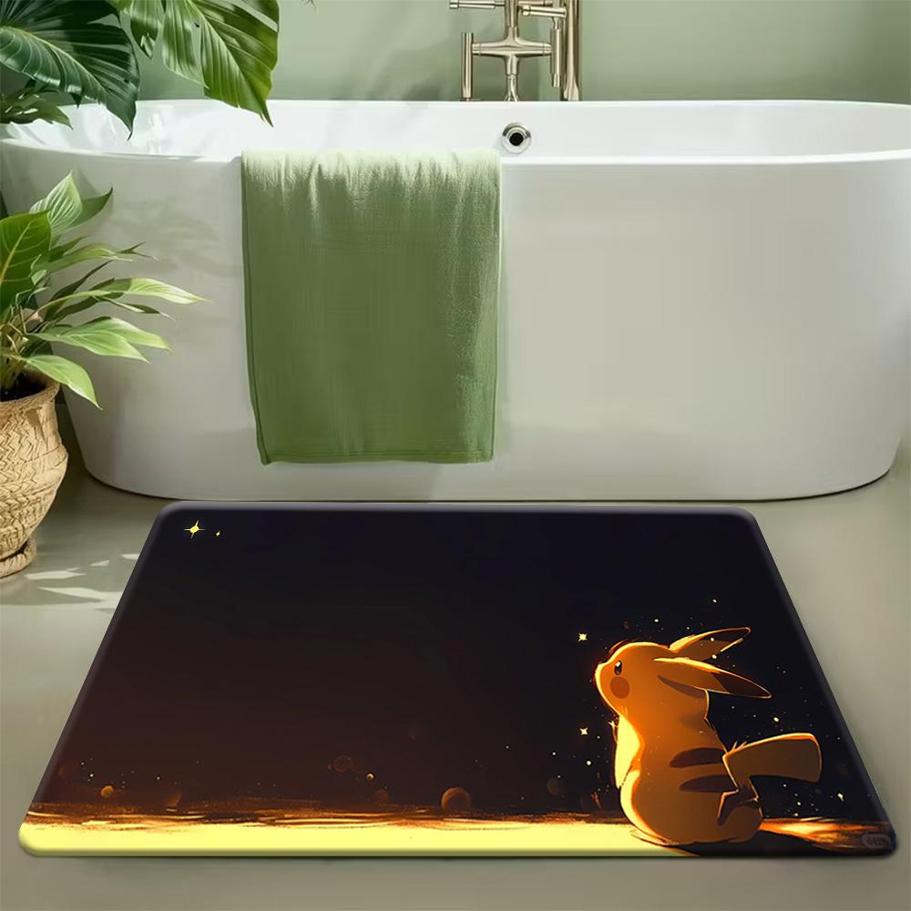 Pokemon Ash Boat Lake Sunset Scenery Non-Slip Doormat Soft Floor Mat 40x60cm