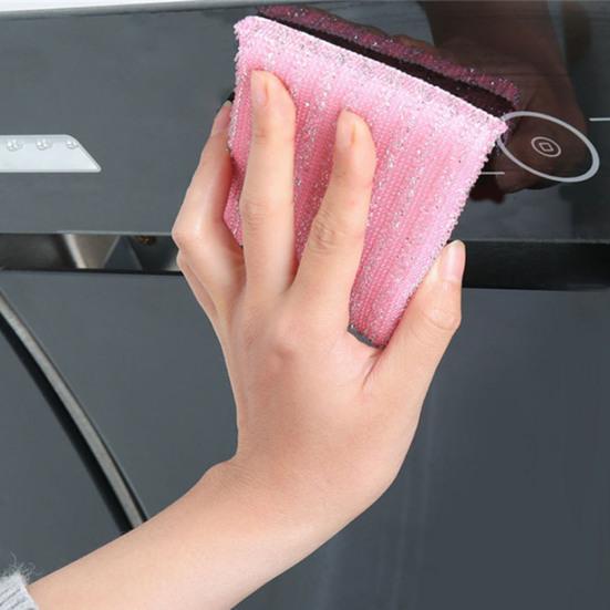 Esponja de limpieza lavable, fácil de limpiar, Color aleatorio, limpiador de ollas de descontaminación fuerte para uso diario, 4 Uds.