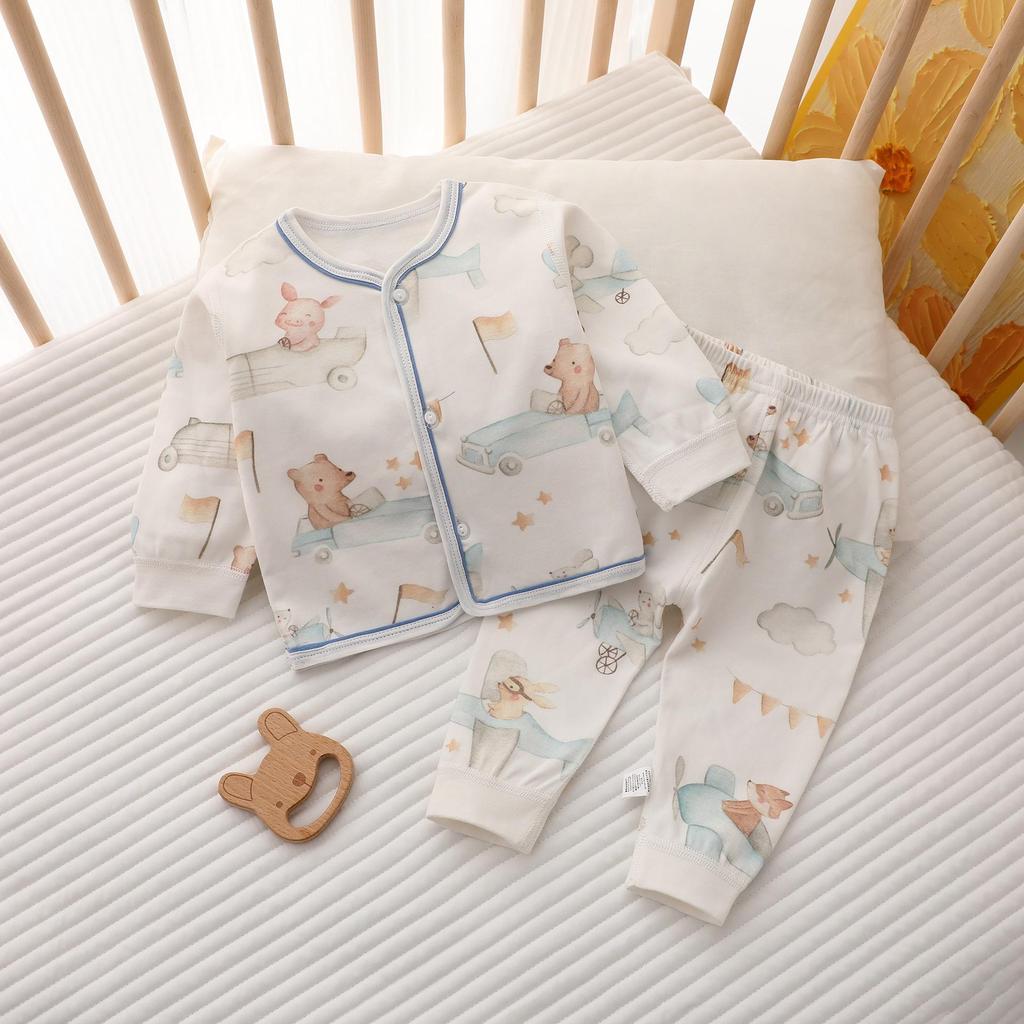Newborn Boys & Girls 2-Piece Long Johns Set - Autumn/Winter Pajamas