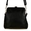 Women's Handbag, Black Genuine Leather, with Clasp