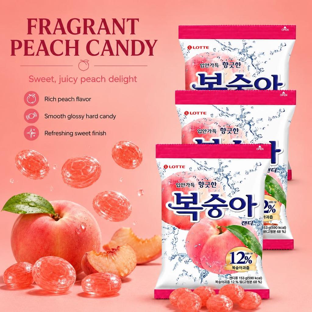 Caramelos Duros Sabor Melocotón Lotte 153g